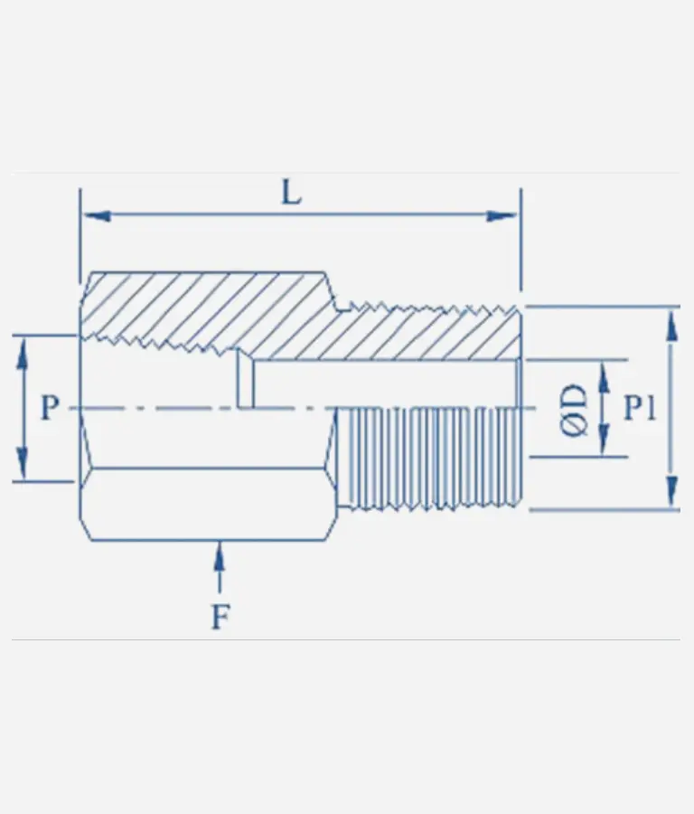Hex Adapter Male x Female 10000 psi - Image 2